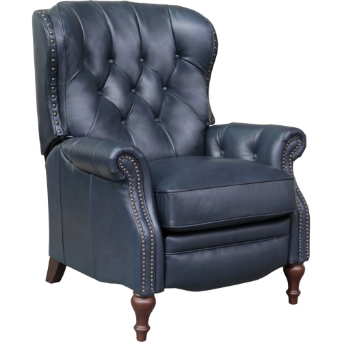 Kendall Manual Recliner in Tufted Shoreham Blue Top Grain Leather